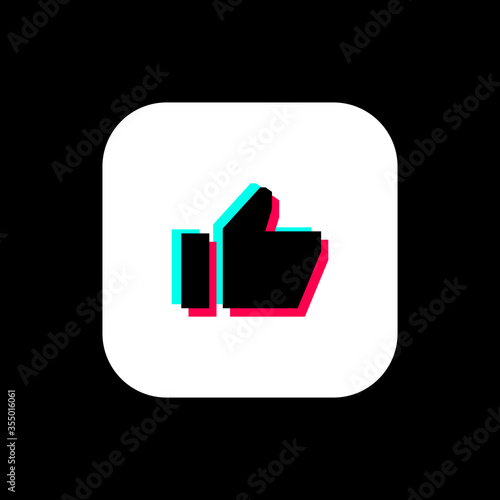 TikTok Like Icon. Like Button. Social Media Vector Illustration On Black Background 