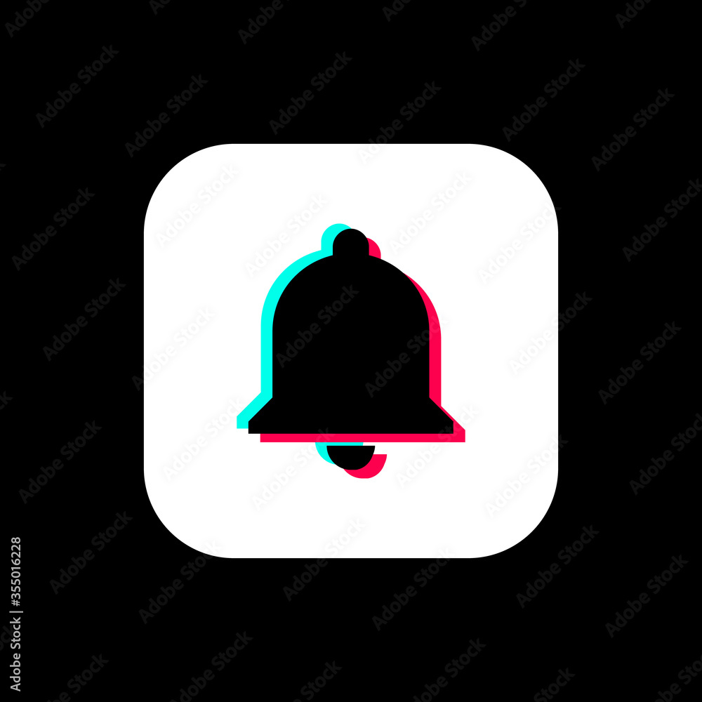 TikTok Bell Icon. Subscribe Button. Social Media Vector Illustration On Black Background TikTok Bell Icon. Subscribe Button. Social Media Vector Illustration On Black Background