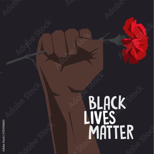 Black lives matter. Human. Vector. Mask. Remembrance, clove. Hand.