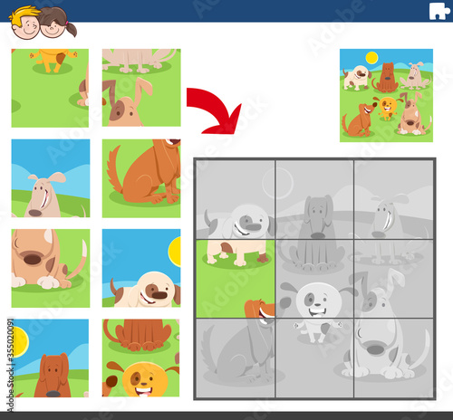 jigsaw puzzle game with funny dogs group