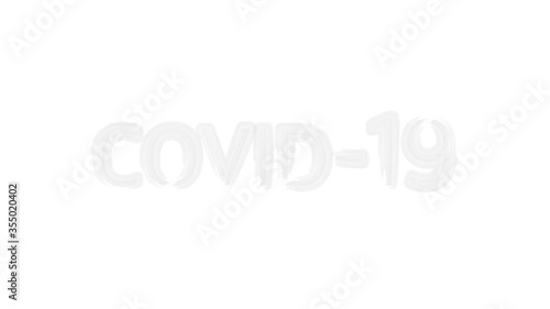covid19 opacity letter effect on white background