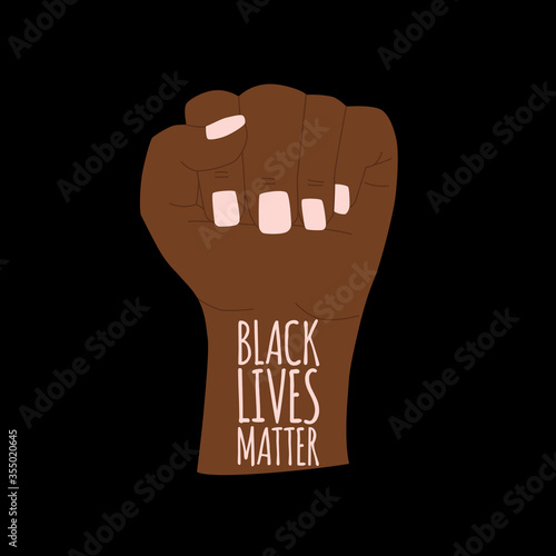 Vector illustration: Black Lives Matter. Human hand.