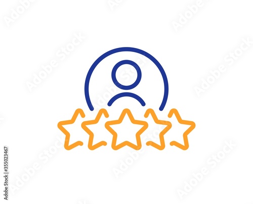 Business rank line icon. Employee nomination sign. Human rating symbol. Colorful thin line outline concept. Linear style human rating icon. Editable stroke. Vector