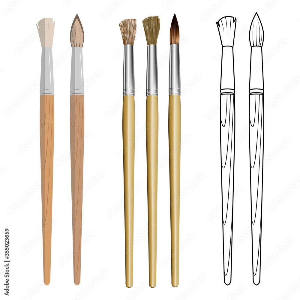 A set of brushes in different styles. A set of brushes in different styles.