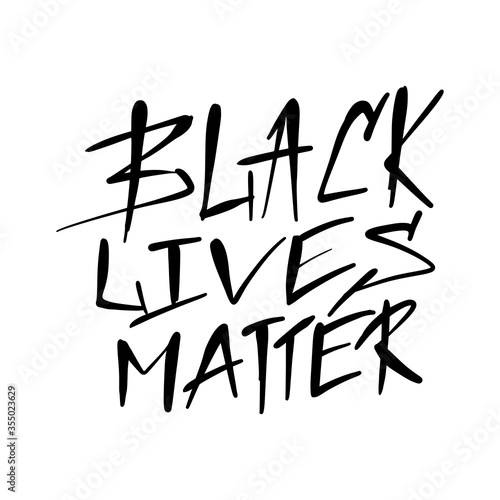 Black lives matter vector quotation poster to support movement of activists against racial discrimination  violence  protest for african american people  for human rights and freeedom  silhouette text