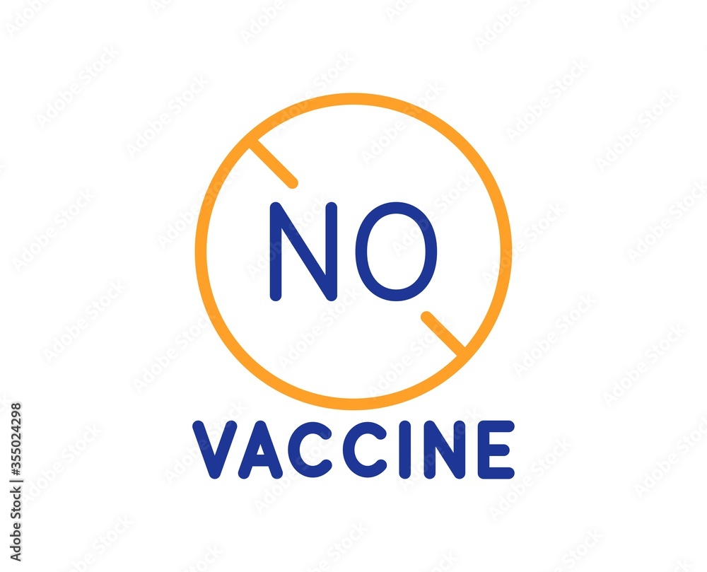 No vaccine line icon. Coronavirus disease sign. Pandemic infection symbol. Colorful thin line outline concept. Linear style no vaccine icon. Editable stroke. Vector No vaccine line icon. Coronavirus disease sign. Pandemic infection symbol. Colorful thin line outline concept. Linear style no vaccine icon. Editable stroke. Vector