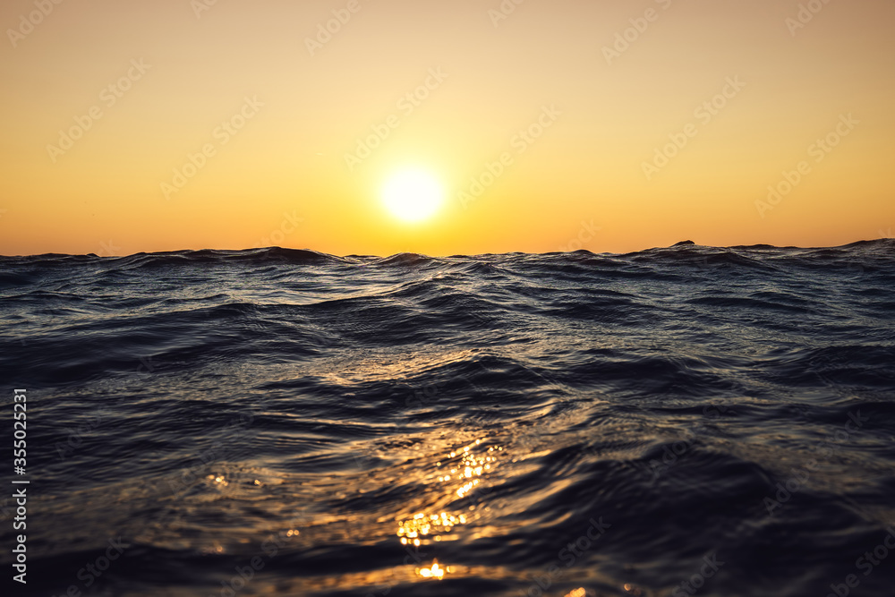 Obraz premium Sea wave close up, low angle view