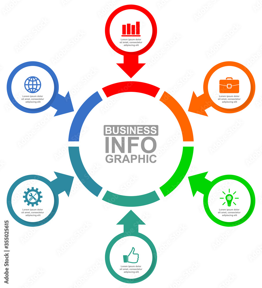 Vector infographic template for presentation, diagram, business concept illustration with 6 options Vector infographic template for presentation, diagram, business concept illustration with 6 options