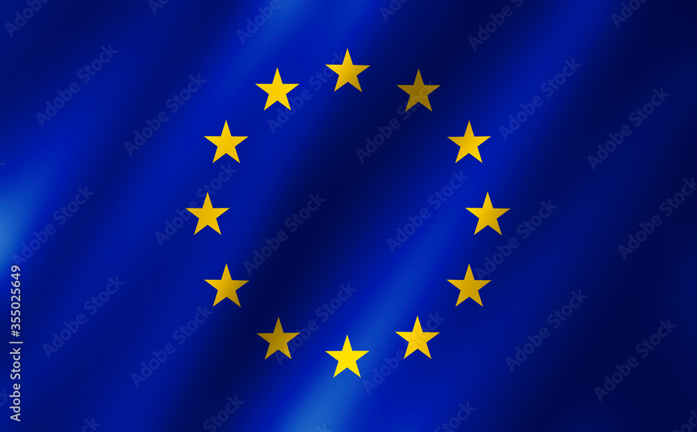 3D rendering of the waving flag European Union 3D rendering of the waving flag European Union