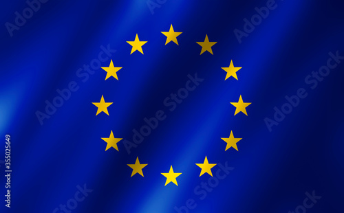 3D rendering of the waving flag European Union