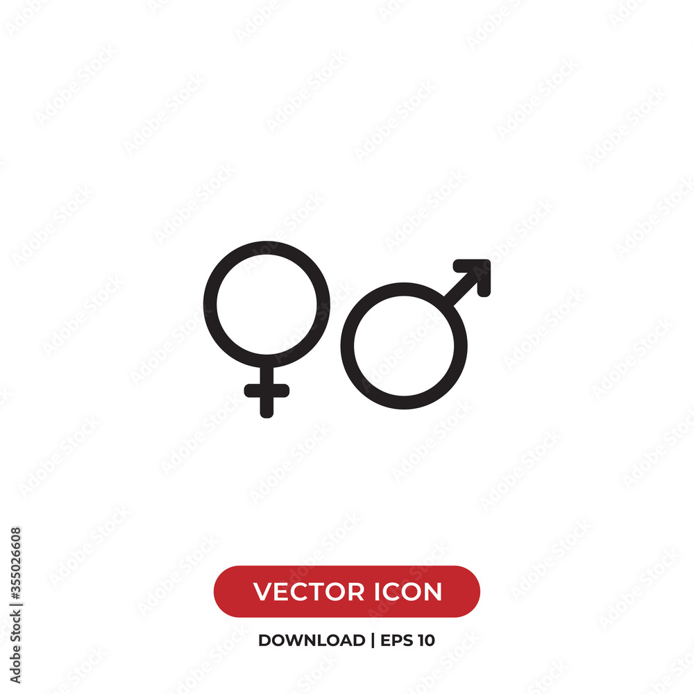 Male and Female symbols icon vector. Gender sign Male and Female symbols icon vector. Gender sign