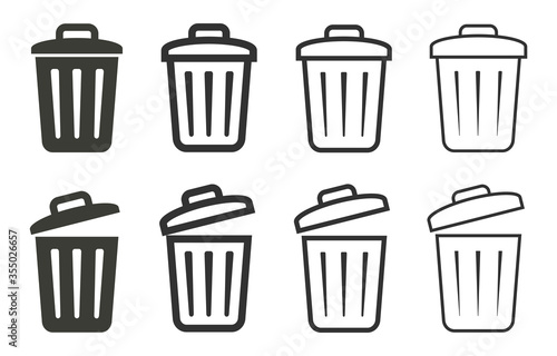 Bin icon vector. Trash can icons set isolated. Delete icon. 