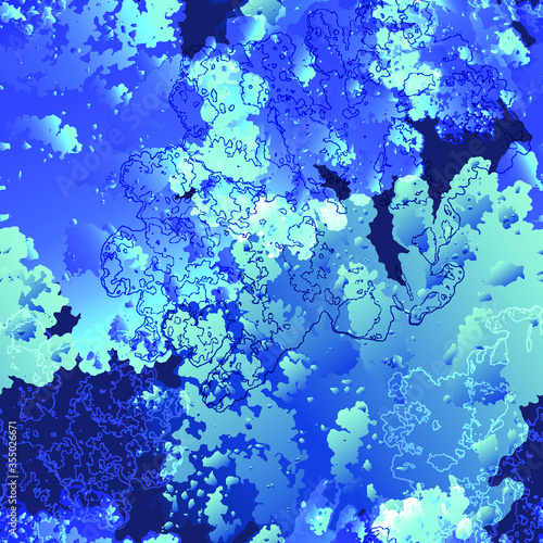 Sea coral. Color vector seamless pattern of coral.