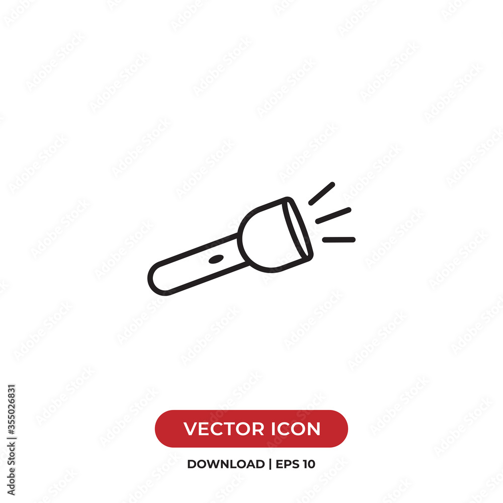 Flashlight icon vector. Light sign Flashlight icon vector. Light sign