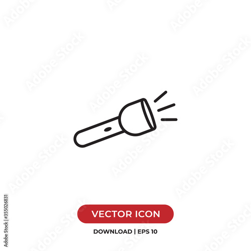 Flashlight icon vector. Light sign