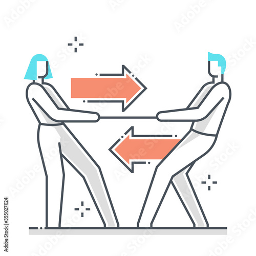 Legal case related color line vector icon, illustration