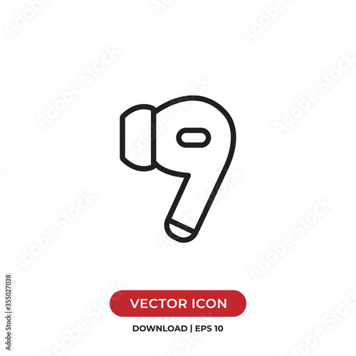 Airpod icon vector. Headphones sign