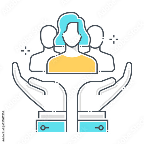 Profile page related color line vector icon, illustration