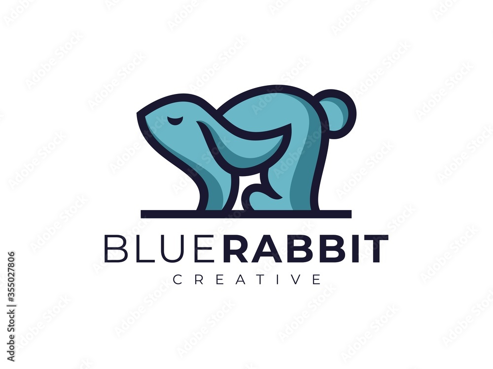 Blue Rabbit Creative Logo Template