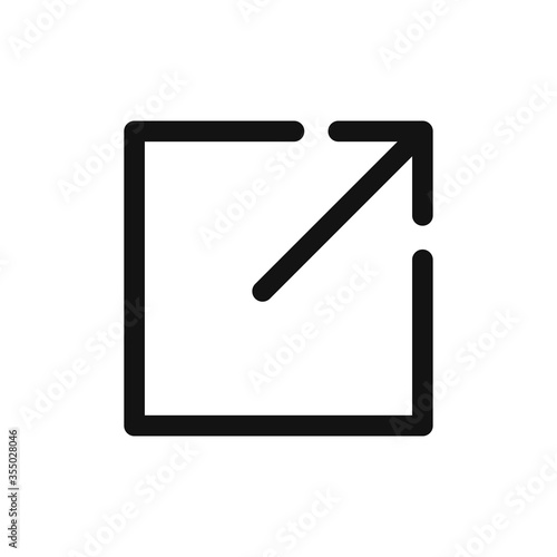 External link icon vector. Open page sign