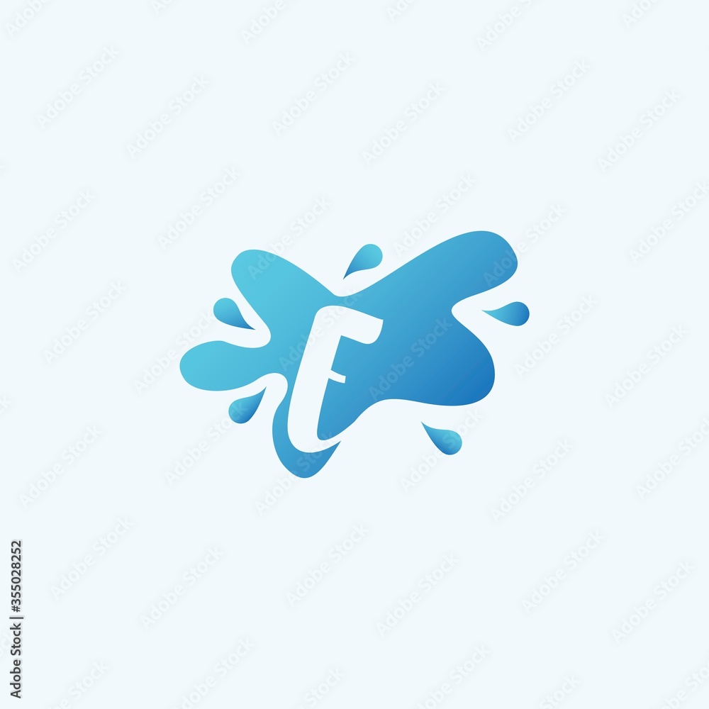 Negative Space E letter logo icon in water splash shape vector design template Negative Space E letter logo icon in water splash shape vector design template