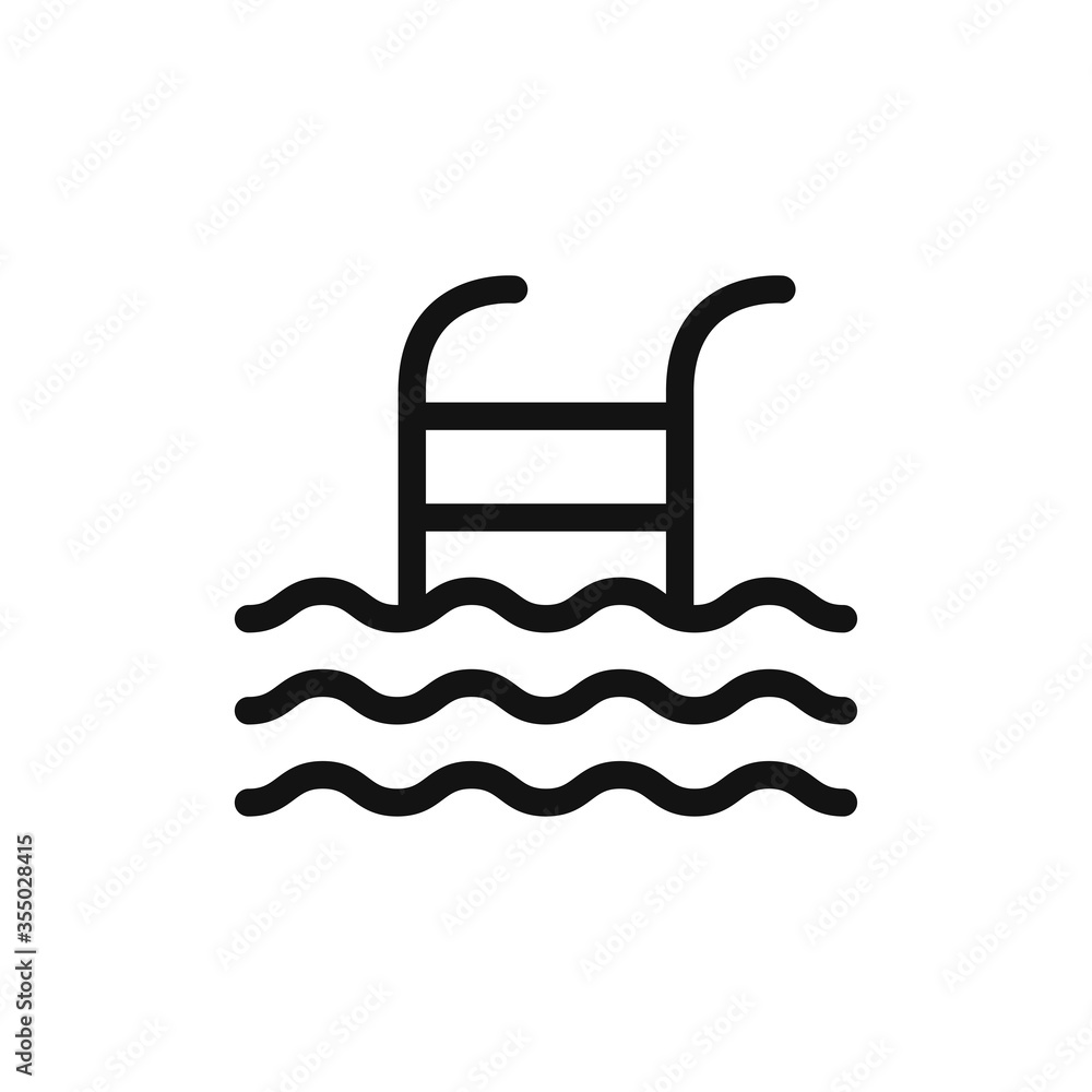 Swimming pool icon vector. Pool ladder sign Swimming pool icon vector. Pool ladder sign