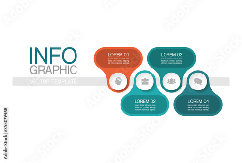 Vector iInfographic template for business, presentations, web design, 4 options.