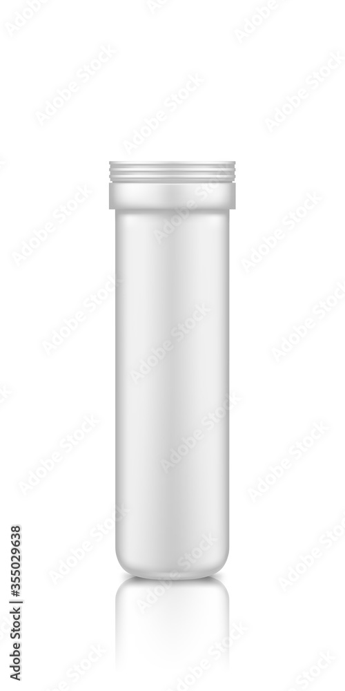 Vitamin or supplement plastic jar mockup isolated on white background. Packaging design. Blank sport or dietary nutrition, healthcare bottle template. 3d realistic vector illustration Vitamin or supplement plastic jar mockup isolated on white background. Packaging design. Blank sport or dietary nutrition, healthcare bottle template. 3d realistic vector illustration