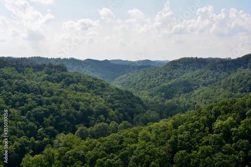 The Daniel Boone National Forest as seen from Chimney Top in Red River Gorge National Geological Area in Kentucky. © MitchRandom