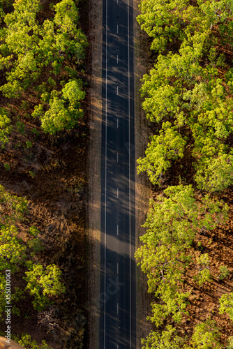 Carretera vista desde el cielo