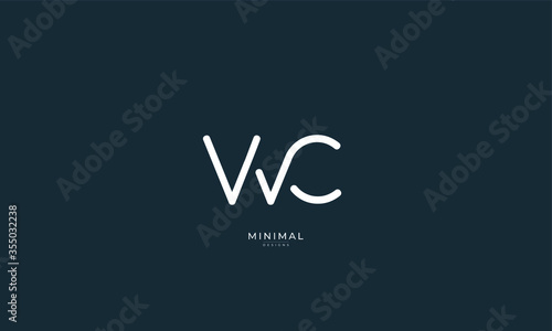 Alphabet letter icon logo WC