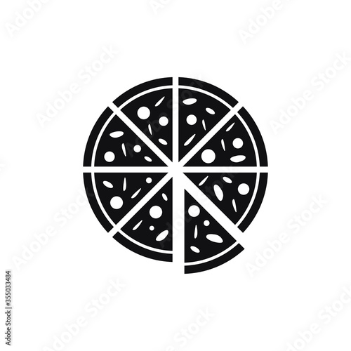 Pizza icon vector. Fast food sign, Italian food symbol.