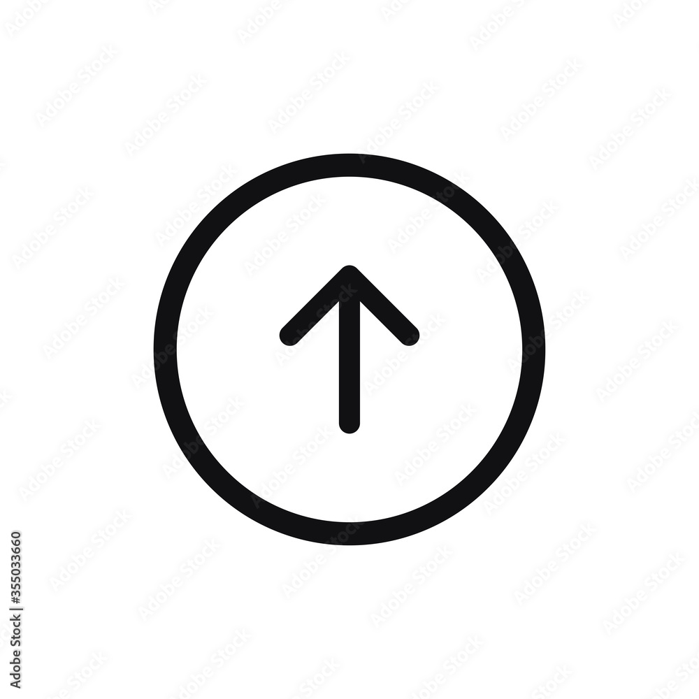 Up arrow icon vector. Upload sign Up arrow icon vector. Upload sign