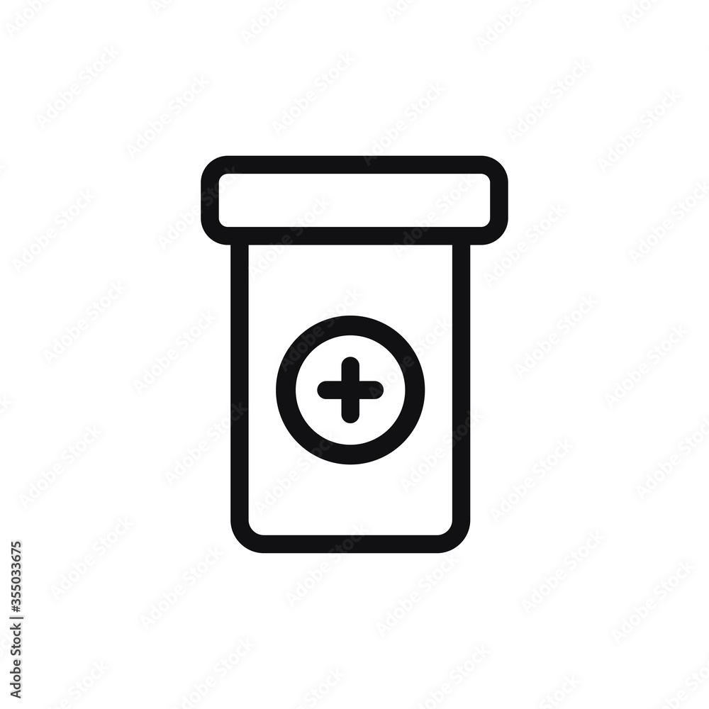 Medicine bottle icon vector. Simple medical drug bottle sign Medicine bottle icon vector. Simple medical drug bottle sign
