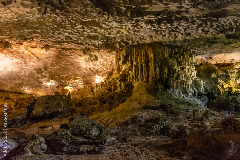 BEautiful and big cave in Ha Long Bay, Vietnam