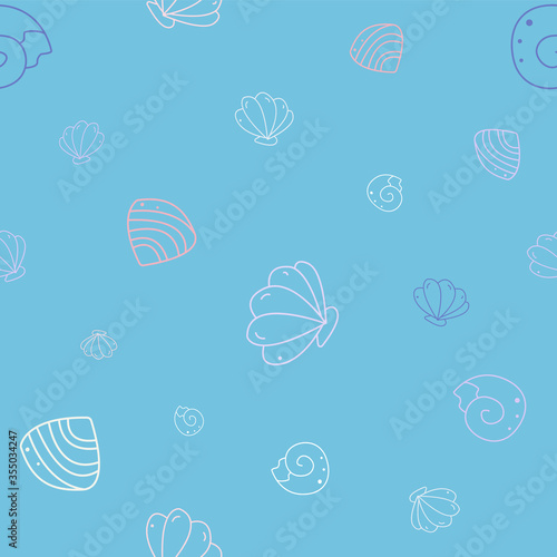 Vector illustration. Seamless pattern of shells.