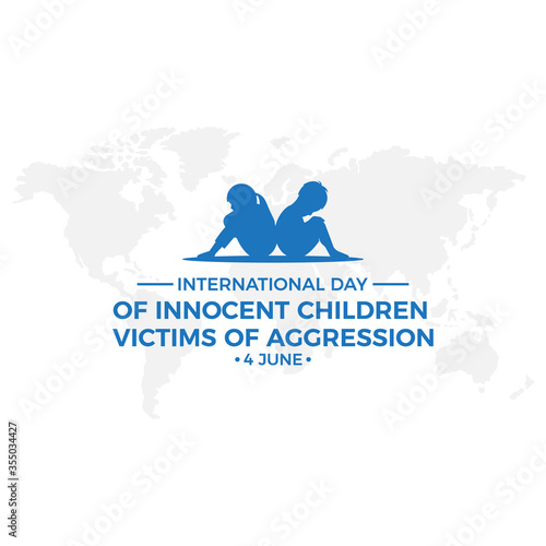 International day of innocent children victims of aggression. Template illustration.