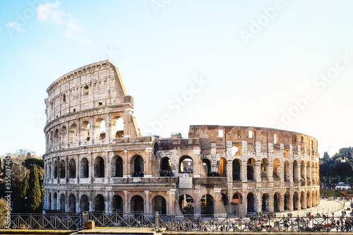 Rome´s colossal Colosseum in all its splendour on a radiant spring day