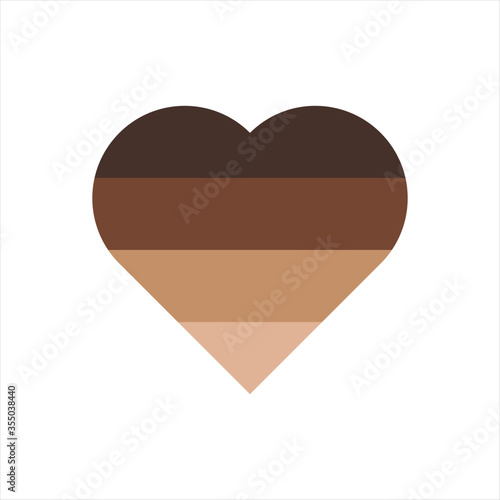 Heart shape with racial colors icon. Vector Illustration