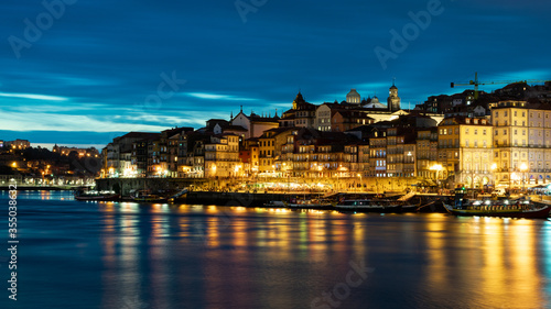 city of porto at night view from the river © AGORA Images