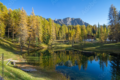 Italian national park of Ampezzo Dolomites.