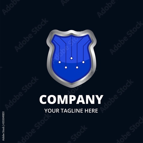 Technology internet security in modern badge style