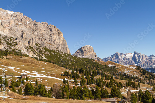 Dolomites mountains at Val Gardena in Italy