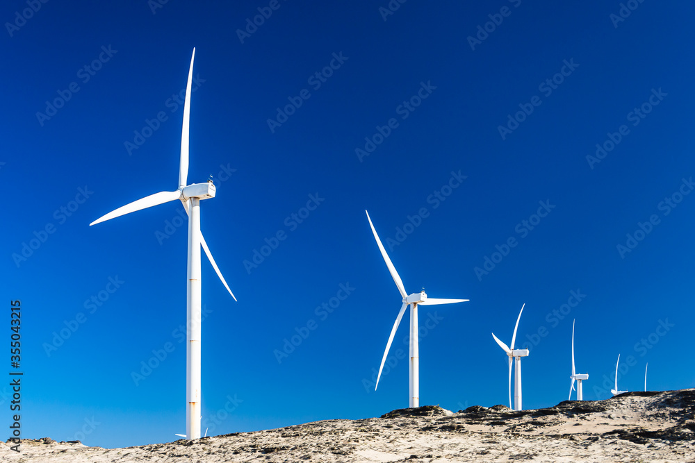 Wind Turbines Generating Renewable, Clean and Green Energy in Northeast Brazil, Ceará State Wind Turbines Generating Renewable, Clean and Green Energy in Northeast Brazil, Ceará State