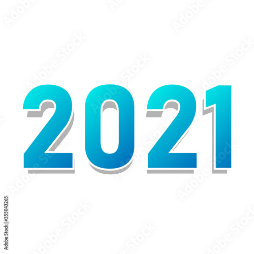 2021 happy new year. number colored blue vector stock isolated on white background eps10 design © Vladyslav