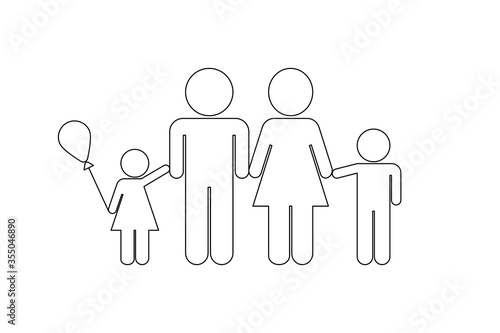Happy international day of families. Vector illustration. FAMILY = Father mother, I love you.