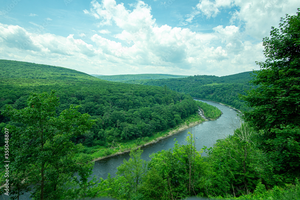 Port Jervis, NY / United States - July 7, 2019:  A landscape view of Hawk's Nest Highway
