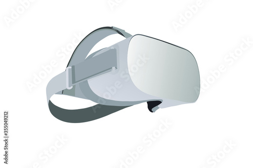 Virtual reality Glasses silver icon or helmet. Best vr headset for computer, phone or smart phone. Experience with VR goggles. Modern tech vector illustration.