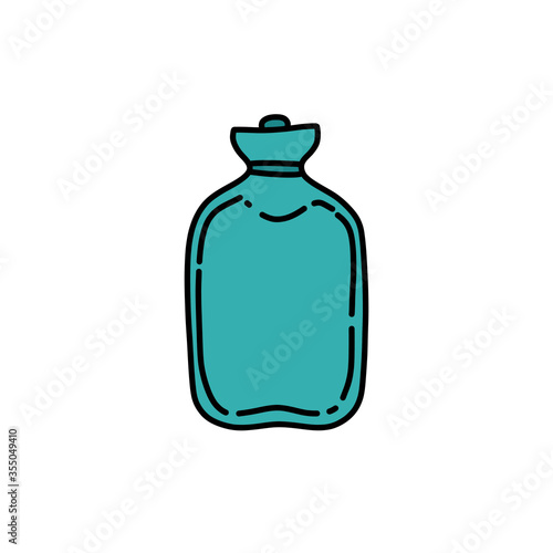 rubber heating pad doodle icon, vector illustration