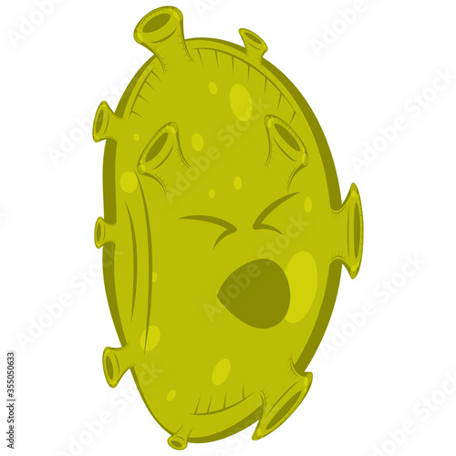 Cartoon of a virus yawning